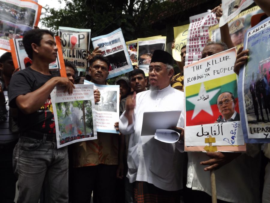 تظاهرات روز جهانی حمایت از مسلمانان میانمار در مالزی